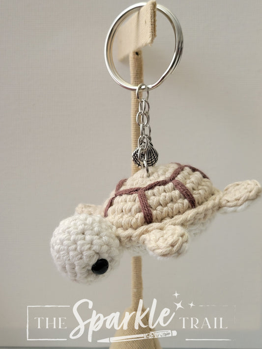 Squirt the crochet turtle keychain